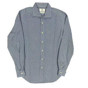 BOGGI Milano Super Classics Blue Check Dress Shirt 41 16 Large